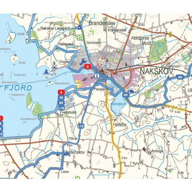 Carte cycliste du Danemark n° 2 - Sud-Zélande | Nordisk Korthandel carte pliée Scanmaps 