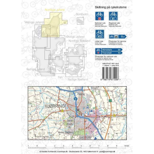 Carte cycliste du Danemark n° 5 - Jutland Nord | Nordisk Korthandel carte pliée Scanmaps 