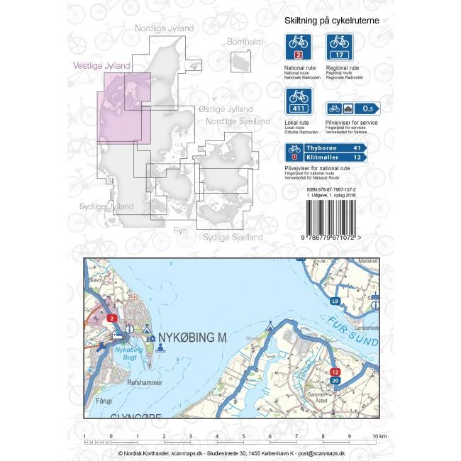Carte cycliste du Danemark n° 6 - Jutland Ouest | Nordisk Korthandel carte pliée Scanmaps 