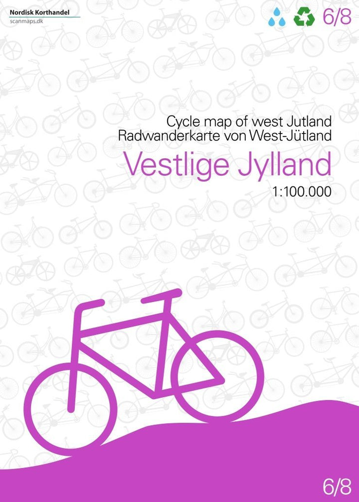 Carte cycliste du Danemark n° 6 - Jutland Ouest | Nordisk Korthandel carte pliée Scanmaps 