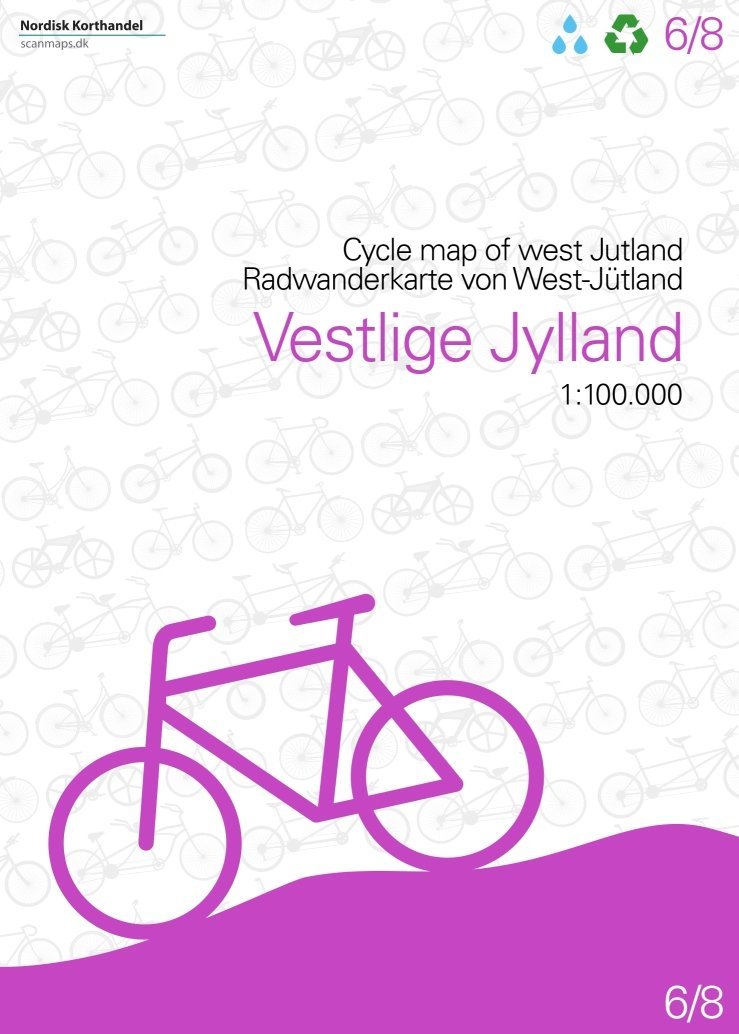 Carte cycliste du Danemark n° 6 - Jutland Ouest | Nordisk Korthandel carte pliée Scanmaps 