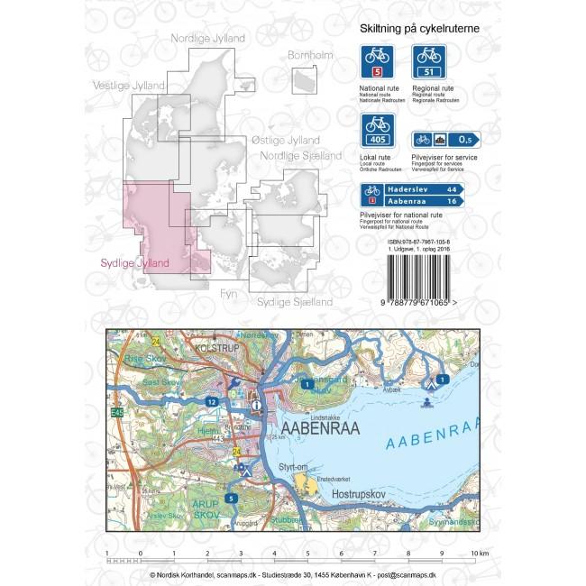 Carte cycliste du Danemark n° 7 - Jutland Sud | Nordisk Korthandel carte pliée Scanmaps 