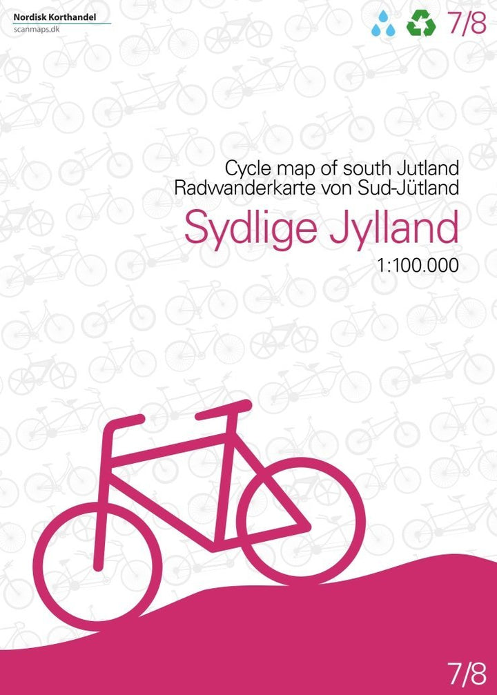 Carte cycliste du Danemark n° 7 - Jutland Sud | Nordisk Korthandel carte pliée Scanmaps 
