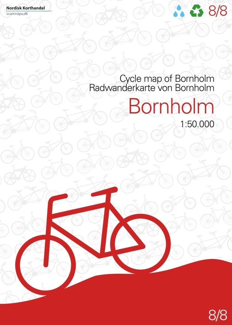 Carte cycliste du Danemark n° 8 - Bornholm | Nordisk Korthandel carte pliée Scanmaps 