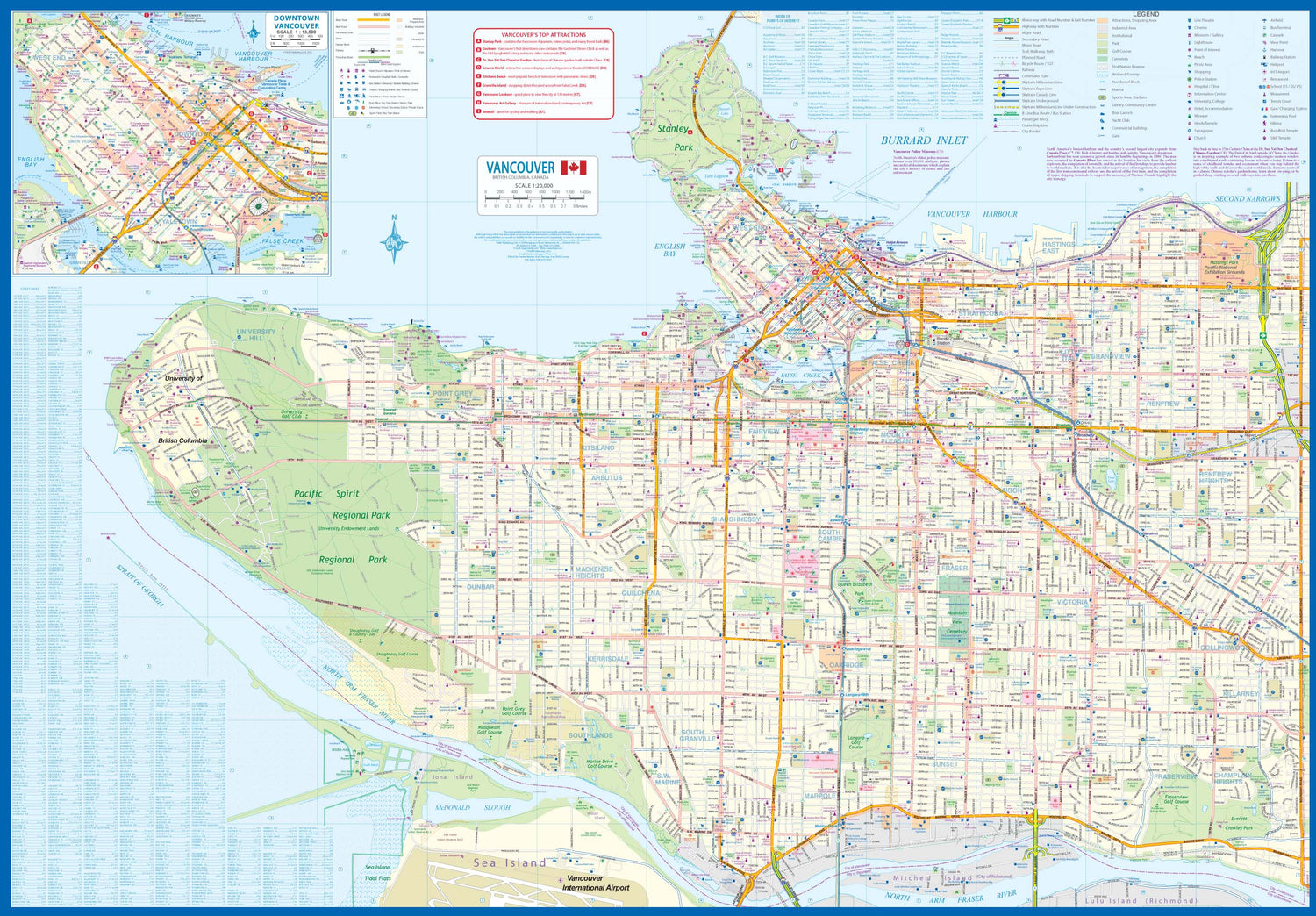 Carte cycliste et rando - Richmond & Vancouver (Colombie Britannique) | ITM carte cycliste ITM