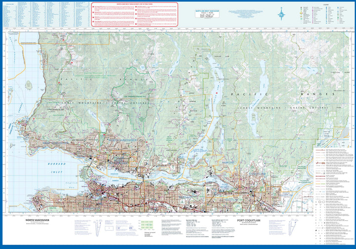 Carte cycliste et rando - Vancouver Nord et Ouest (Colombie Britannique) | ITM carte pliée ITM 