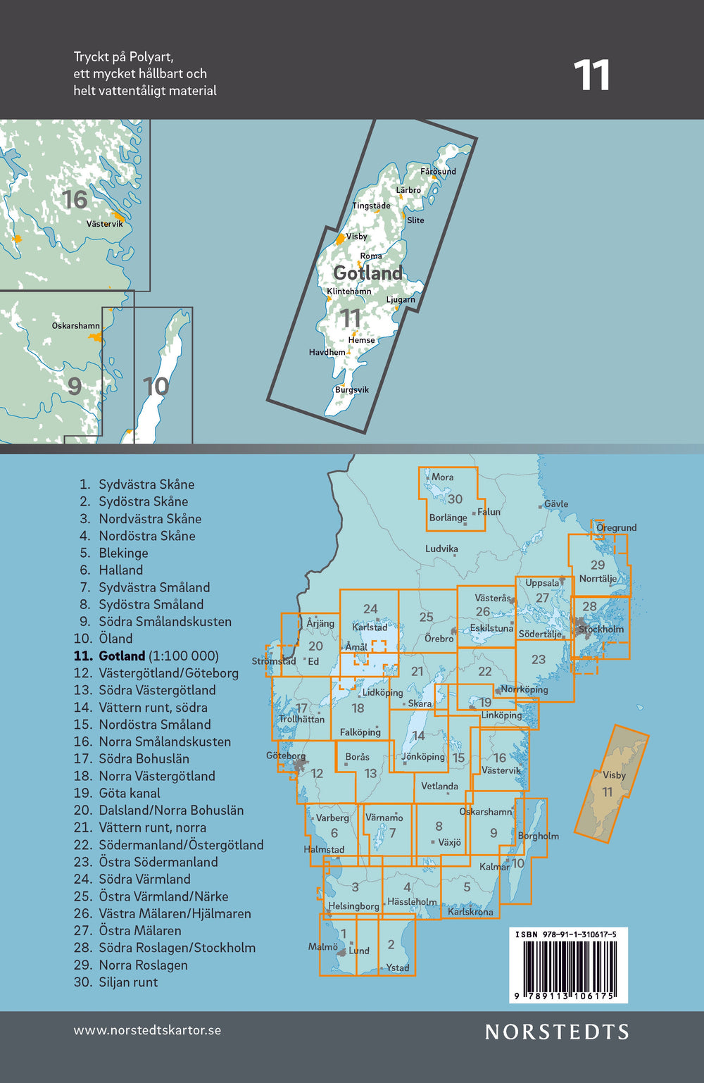 Carte cycliste n° 11 - Gotland (Suède) | Norstedts carte pliée Norstedts 