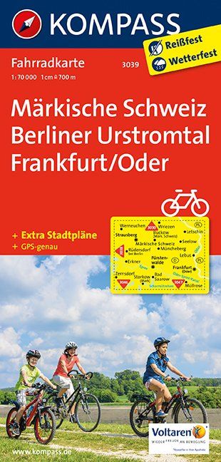 Carte cycliste n° F3039 - Märkische Schweiz, Berliner Urstromtal (Allemagne) | Kompass carte pliée Kompass 