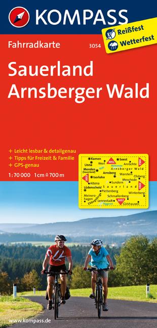 Carte cycliste n° F3054 - Sauerland, Arnsberger Wa (Allemagne) | Kompass carte cycliste Kompass Default Title
