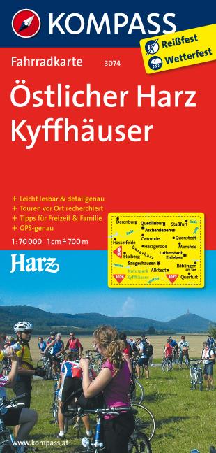 Carte cycliste n° F3074 - Östlicher Harz, Kyffhäuser (Allemagne) | Kompass carte cycliste Kompass Default Title