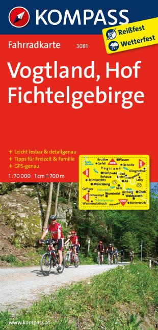 Carte cycliste n° F3081 - Vogtland /Hof, Fichtelgebirge (Allemagne) | Kompass carte cycliste Kompass Default Title