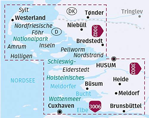 Carte cycliste n° F3311 - Schleswig Holsteinische Westküste, Brunsbüttel bis Sylt (Allemagne) | Kompass carte cycliste Kompass