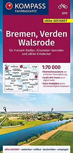 Carte cycliste n° F3315 - Bremen, Verden, Walsrode (Allemagne) | Kompass carte cycliste Kompass