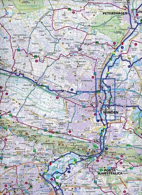 Carte cycliste n° F3364 - Hannover West, Steinhuder Meer, Minden, Nienburg (Allemagne) | Kompass carte cycliste Kompass