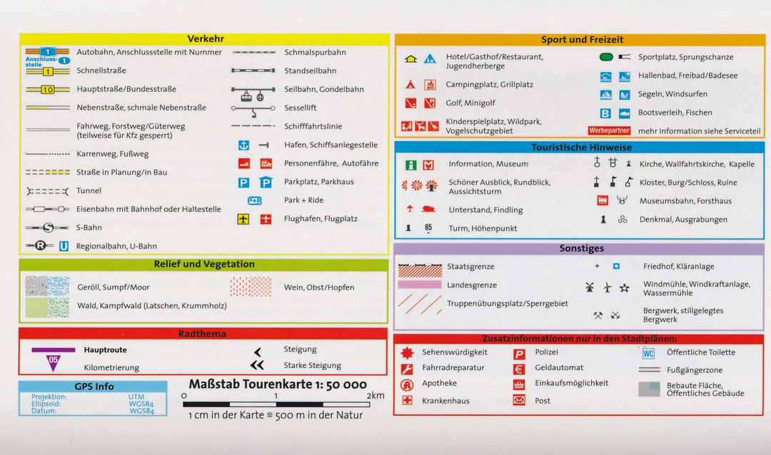 Carte cycliste n° F7012 - Rheinradweg 2 / Piste cyclable du Rhin, de Mannheim à Cologne (Allemagne) | Kompass carte pliée Kompass 