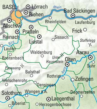 Carte cycliste n° VK.04 - Bâle, Aarau (Suisse) | Kümmerly & Frey carte cycliste Hallwag Kümmerly-Frey