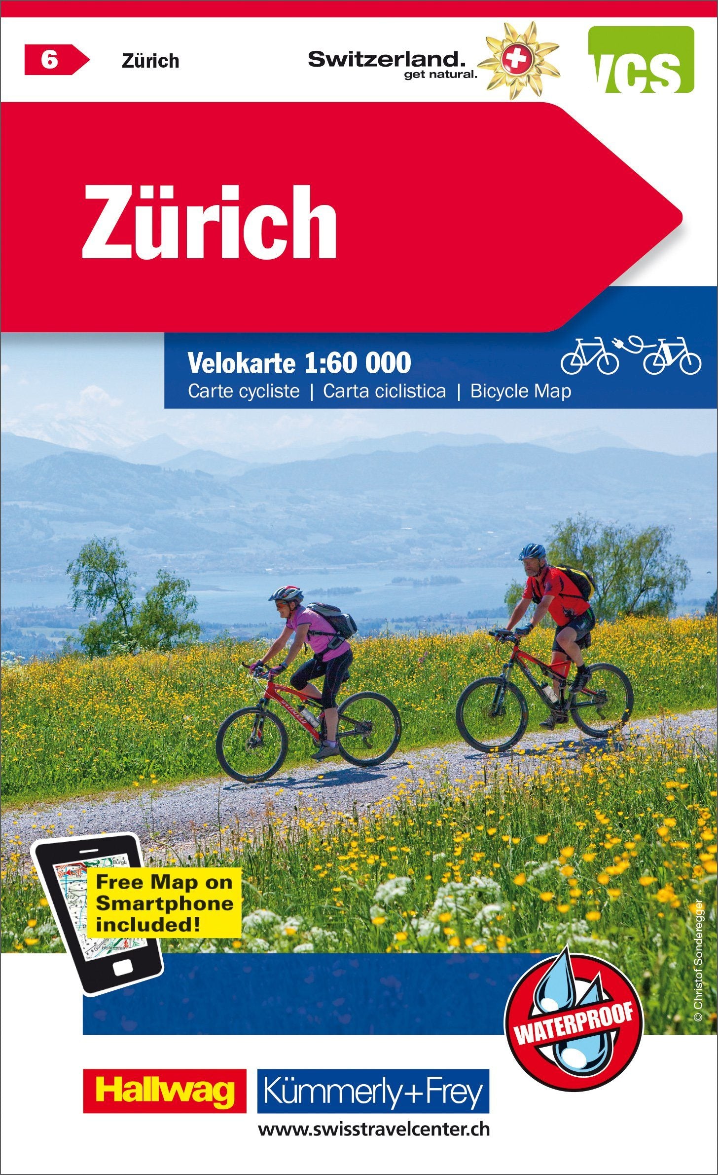 Carte cycliste n° VK.06 - Zürich & environs (Suisse) | Kümmerly & Frey carte cycliste Hallwag Kümmerly-Frey Default Title
