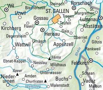 Carte cycliste n° VK.07 - St-Gallen, Appenzell (Suisse) | Kümmerly & Frey carte cycliste Hallwag Kümmerly-Frey