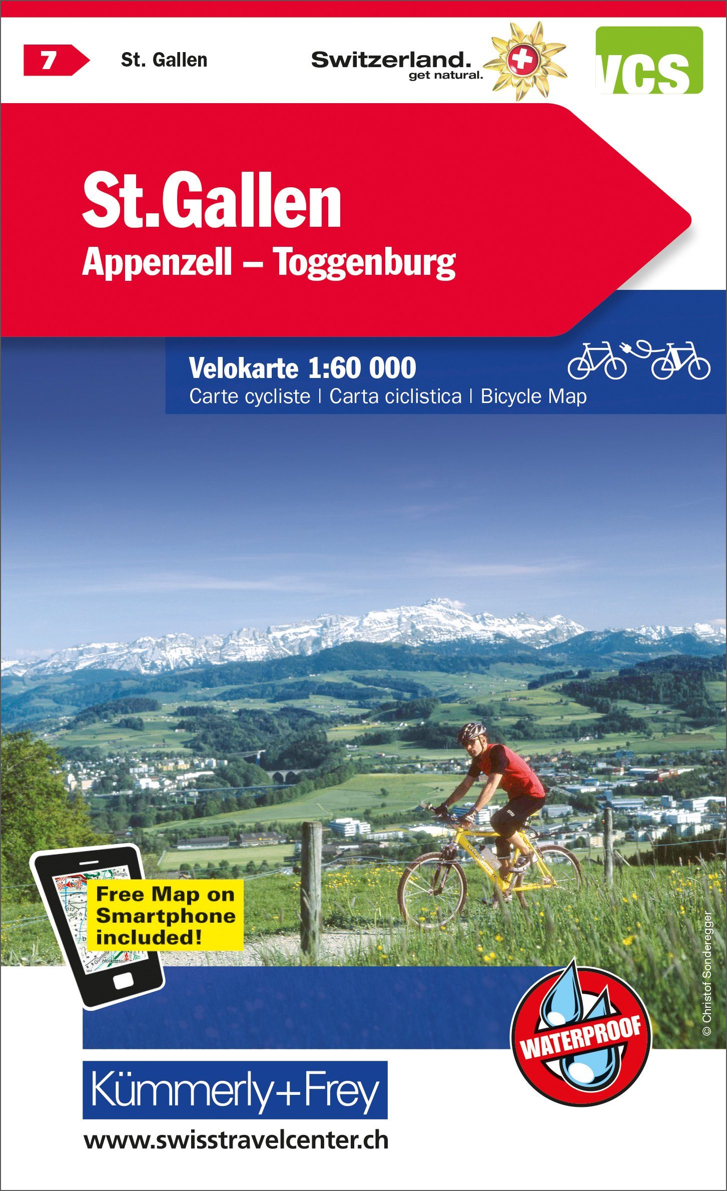 Carte cycliste n° VK.07 - St-Gallen, Appenzell (Suisse) | Kümmerly & Frey carte cycliste Hallwag Kümmerly-Frey Default Title