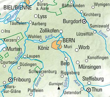 Carte cycliste n° VK.09 - Bern région (Suisse) | Kümmerly & Frey carte cycliste Hallwag Kümmerly-Frey