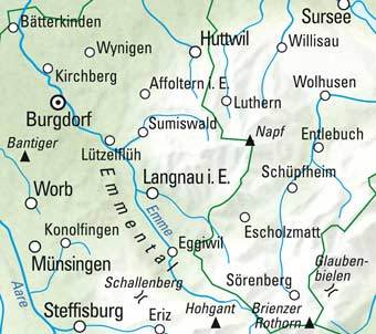 Carte cycliste n° VK.10 - Emmental (Suisse) | Kümmerly & Frey carte cycliste Hallwag Kümmerly-Frey