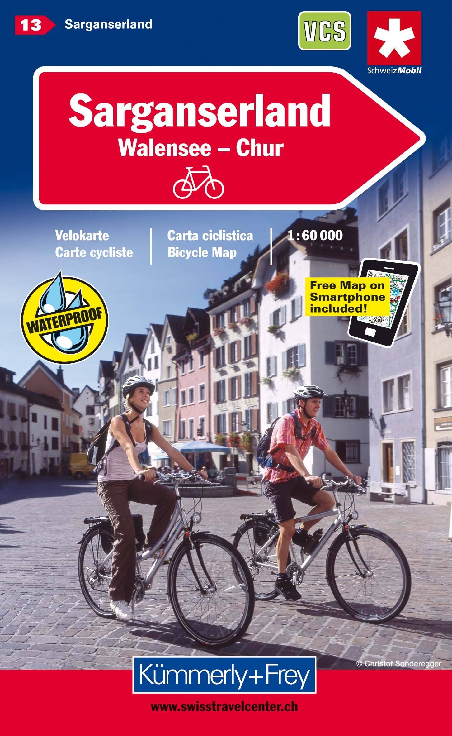 Carte cycliste n° VK.13 - Sarganserland, Walensee, Chur, Domleschg (Suisse) | Kümmerly & Frey carte cycliste Kümmerly & Frey Default Title