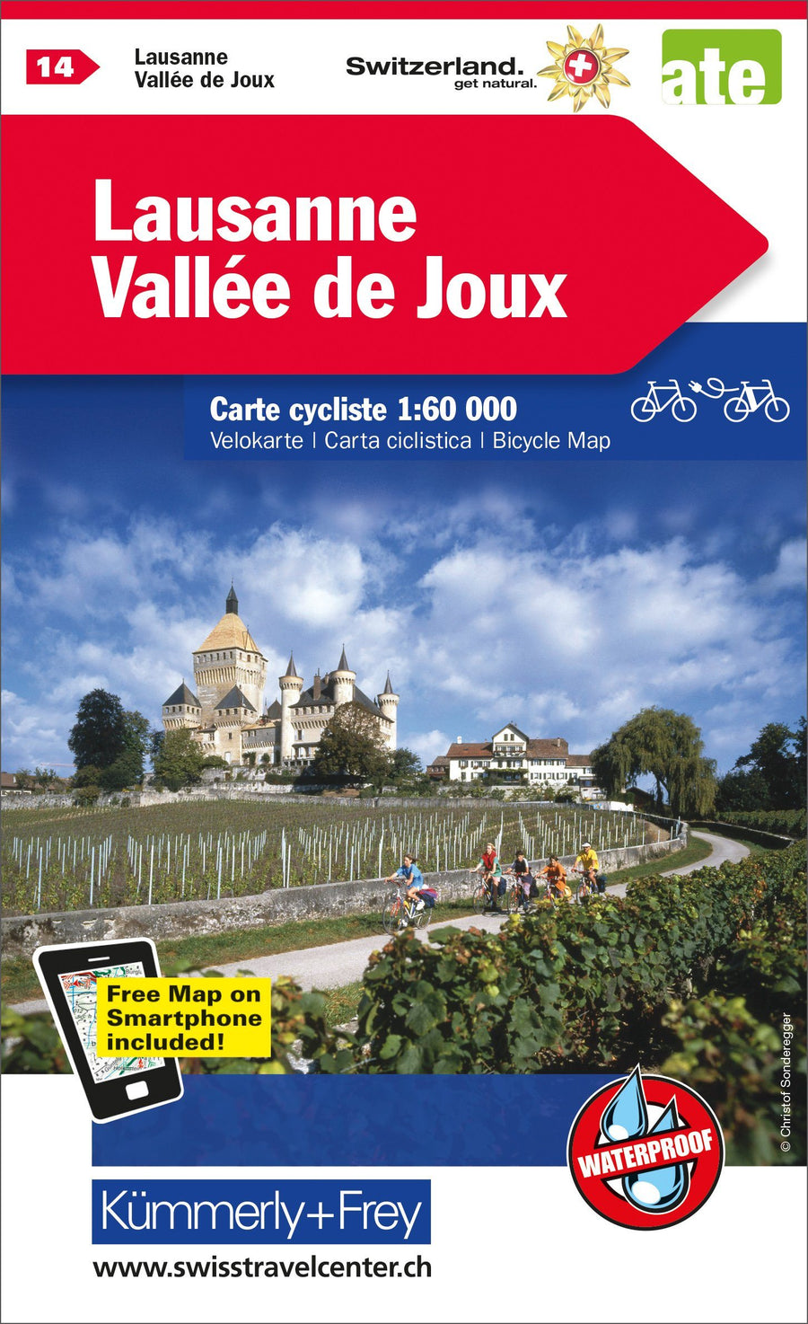 Carte cycliste n° VK.14 - Lausanne, Vallée de Joux (Suisse) | Kümmerly & Frey carte pliée Kümmerly & Frey 