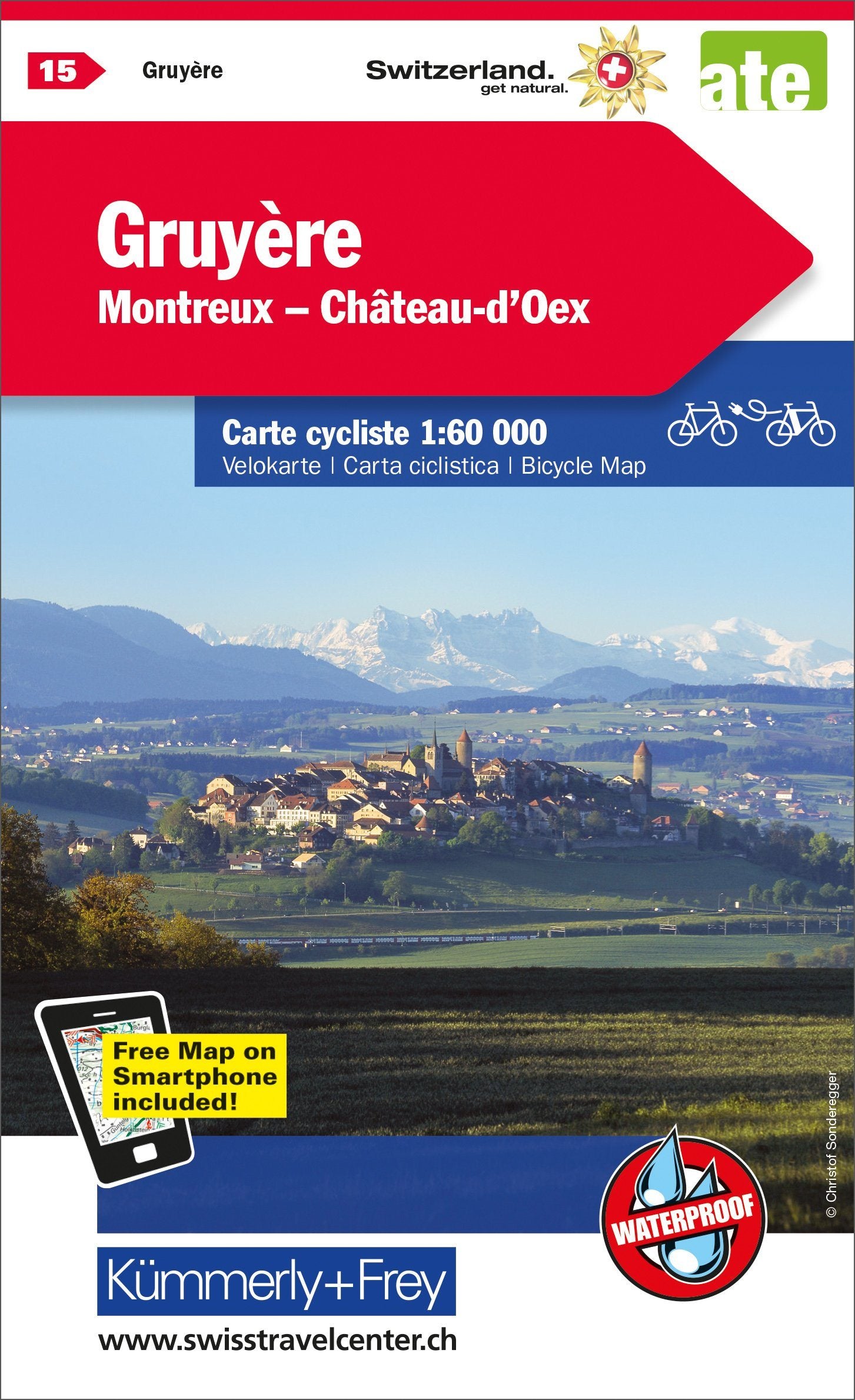 Carte cycliste n° VK.15 - Gruyère, Montreux, Gstaad (Suisse) | Kümmerly & Frey carte cycliste Kümmerly & Frey Default Title