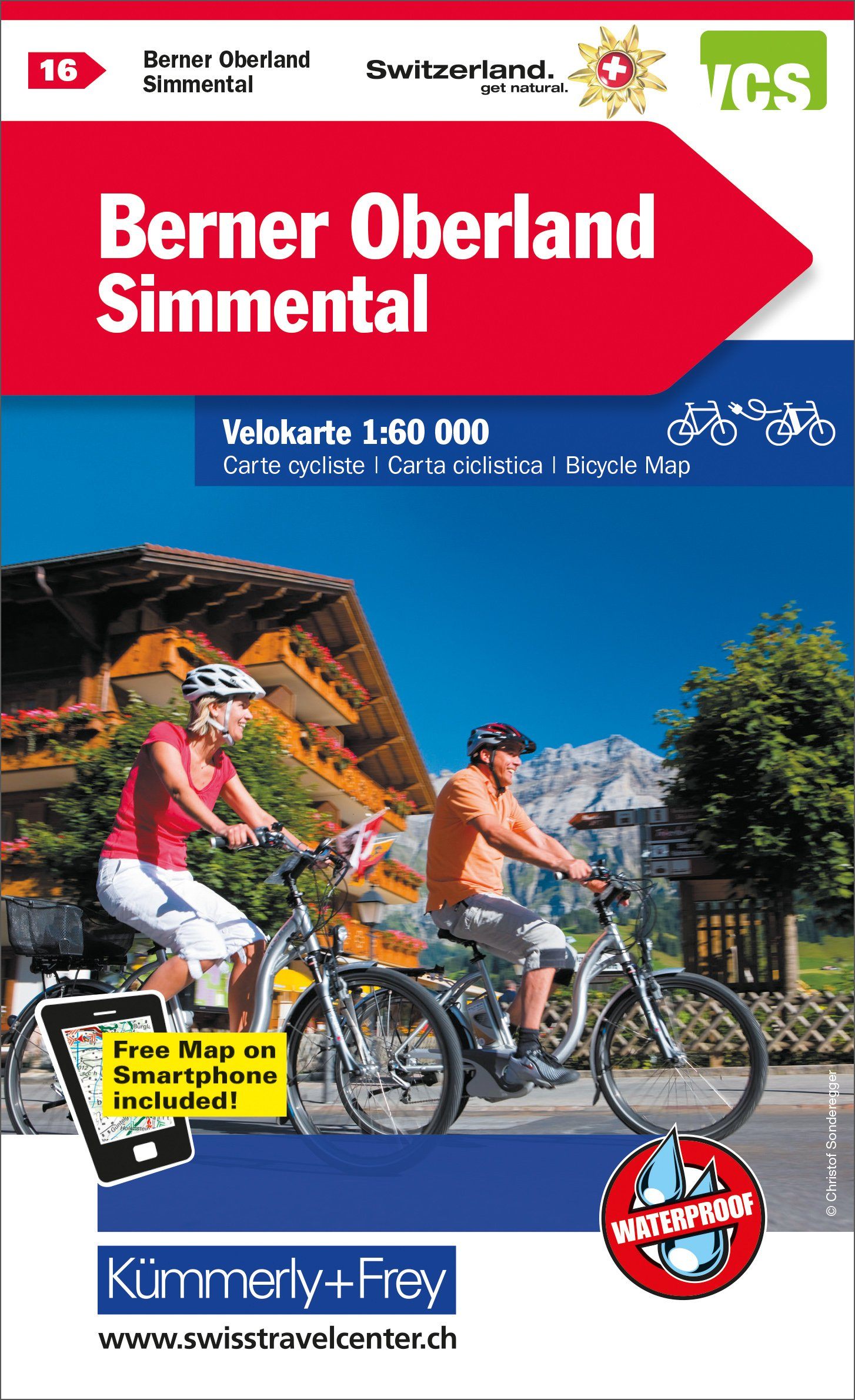 Carte cycliste n° VK.16 - Oberland Bernois, Simmental (Suisse) | Kümmerly & Frey carte cycliste Hallwag Kümmerly-Frey Default Title