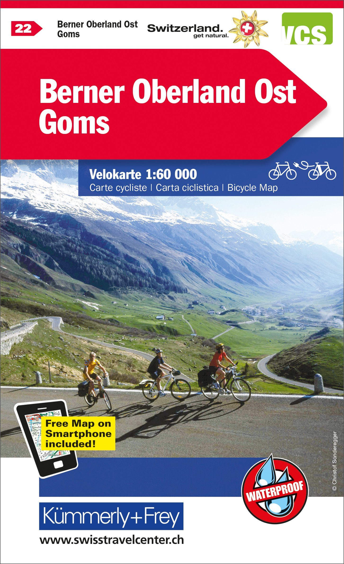 Carte cycliste n° VK.22 - Oberland bernois Est, Goms (Suisse) | Kümmerly & Frey carte cycliste Hallwag Kümmerly-Frey Default Title