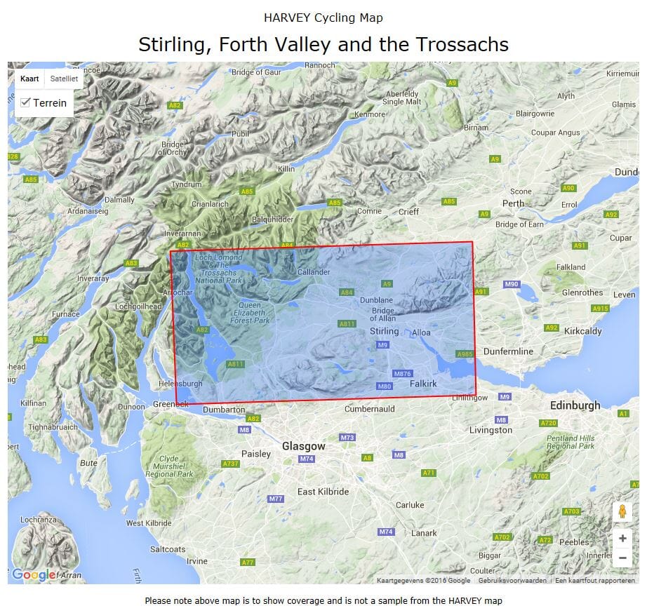 Carte cycliste - Stirling, Forth Valley & The Trossachs XT80 | Harvey Maps - Cycling maps carte cycliste Harvey Maps Default Title