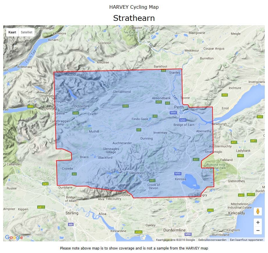 Carte cycliste - Strathearn, Perthshire | Harvey Maps - Cycling maps carte cycliste Harvey Maps Default Title