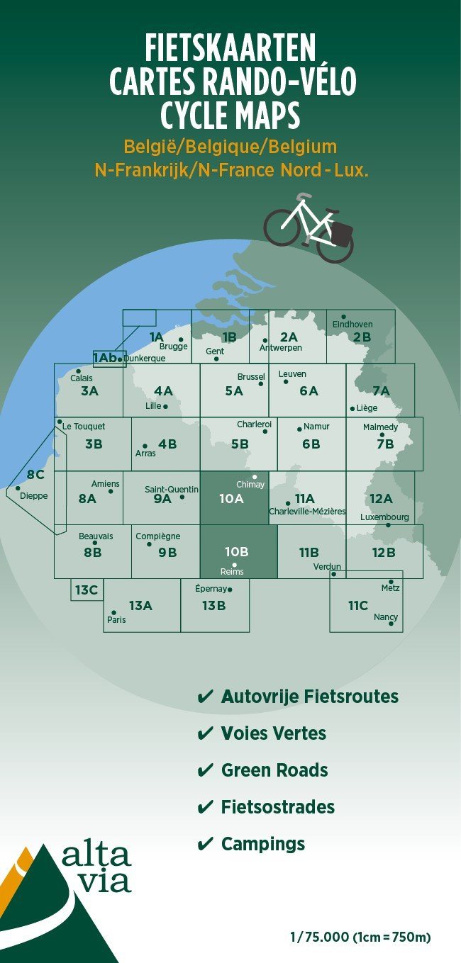 Carte cyclotouristique n° 10 - Reims | Alta Via carte pliée Alta Via 