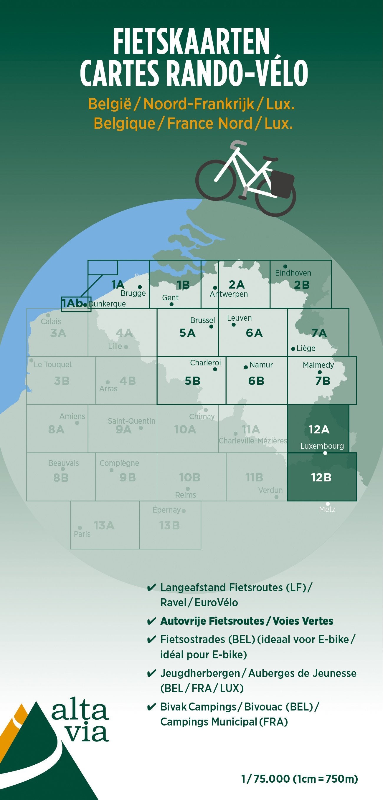 Carte cyclotouristique n° 12 - Luxembourg & Moselle | Alta Via carte cycliste Alta Via