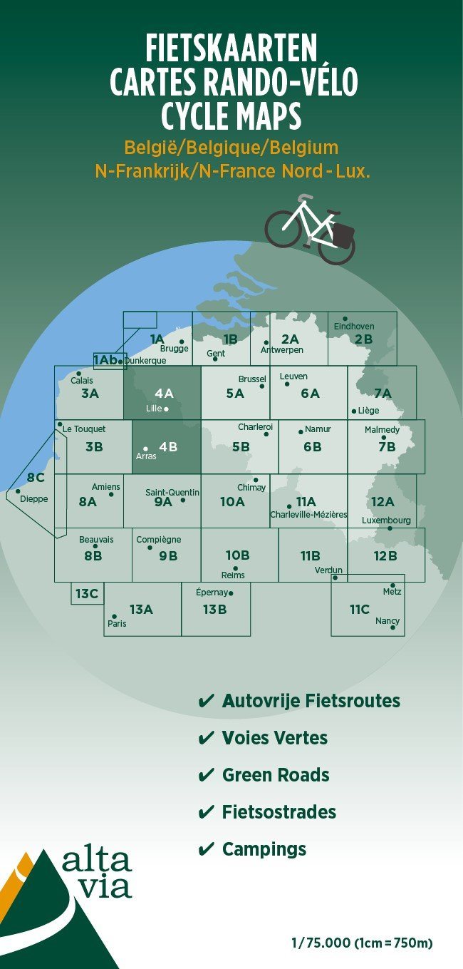 Carte cyclotouristique n° 4 - Lille | Alta Via carte cycliste Alta Via