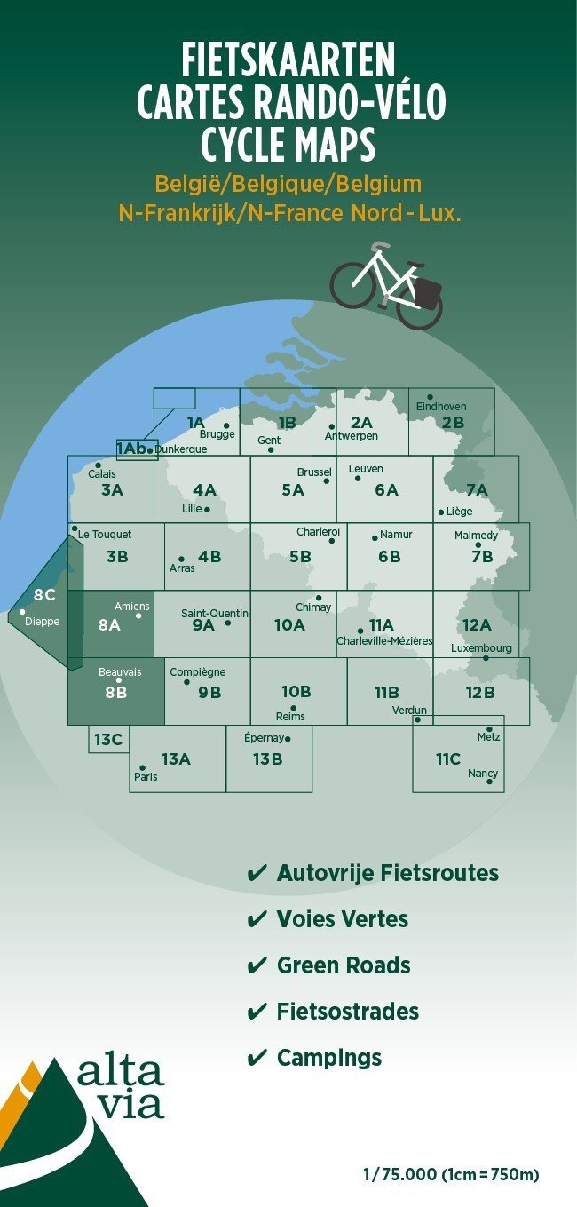 Carte cyclotouristique n° 8 - Dieppe | Alta Via carte pliée Alta Via 
