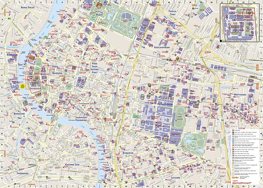 Carte de voyage de Bangkok, Thaïlande | National Geographic carte routière National Geographic
