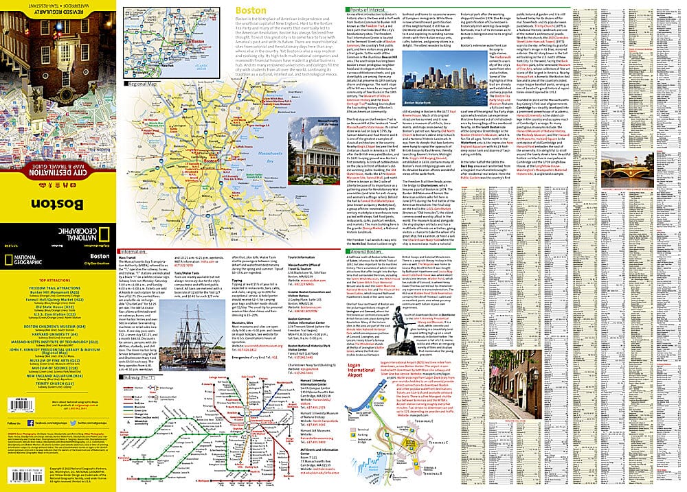 Carte de destination de Boston, Massachusetts | National Geographic carte pliée National Geographic 