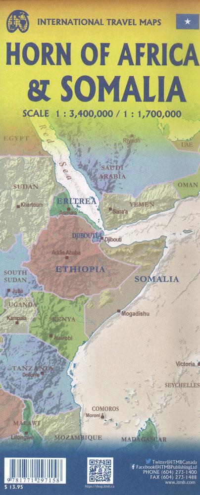 Carte de la Somalie et de la Corne de l'Afrique- VERSION MURALE ET PLASTIFIEE | ITM carte murale grand tube ITM 