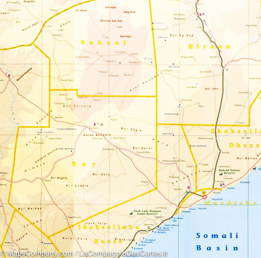 Carte de la Somalie et de la Corne de l'Afrique- VERSION MURALE ET PLASTIFIEE | ITM carte murale grand tube ITM 