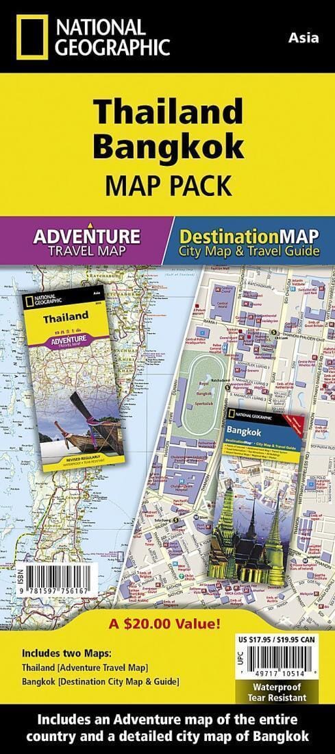 Carte de la Thaïlande et de Bangkok (lot de cartes) | National Geographic carte routière National Geographic