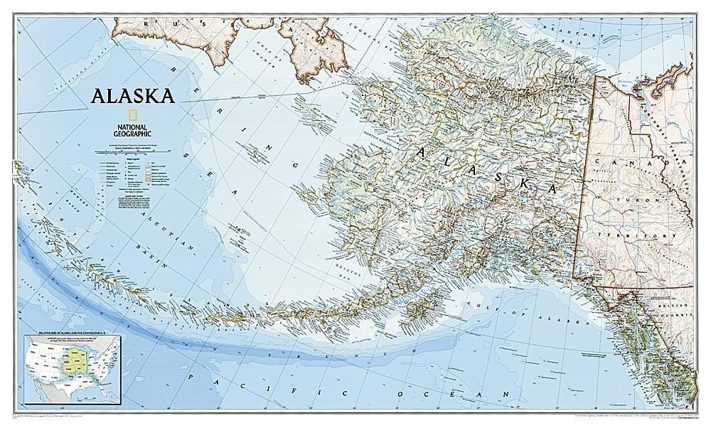 Carte de l'Alaska 2002 carte murale roulée (en tube) National Geographic Historic POD Default Title