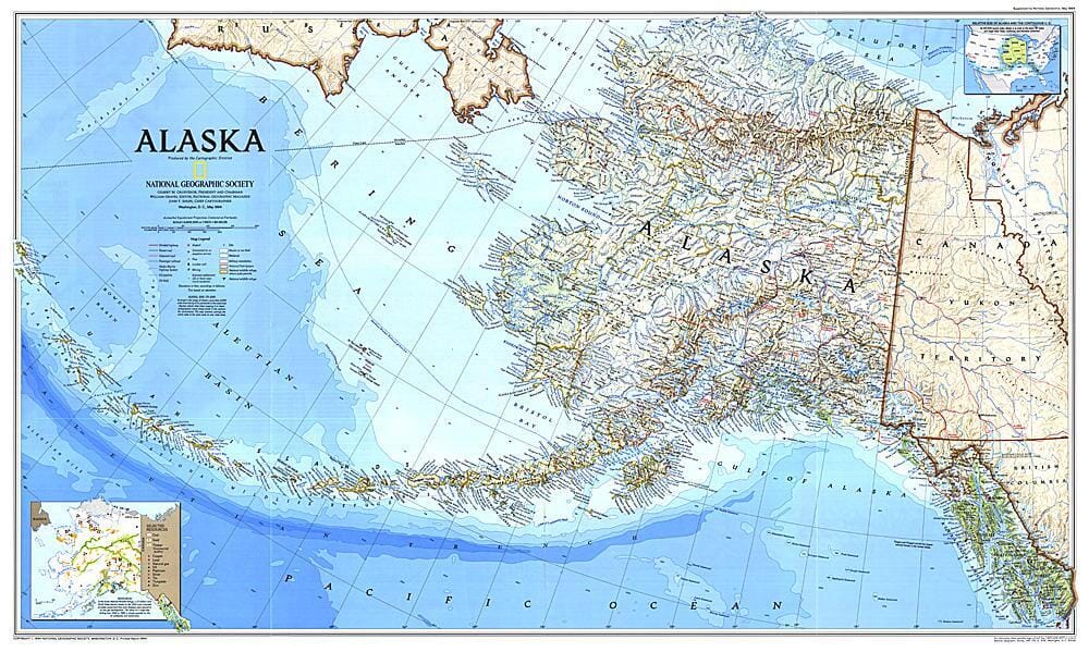 Carte de l'Alaska de 1994 carte murale roulée (en tube) National Geographic Historic POD Default Title
