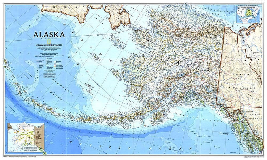 1994 Alaska Map Wall Map 