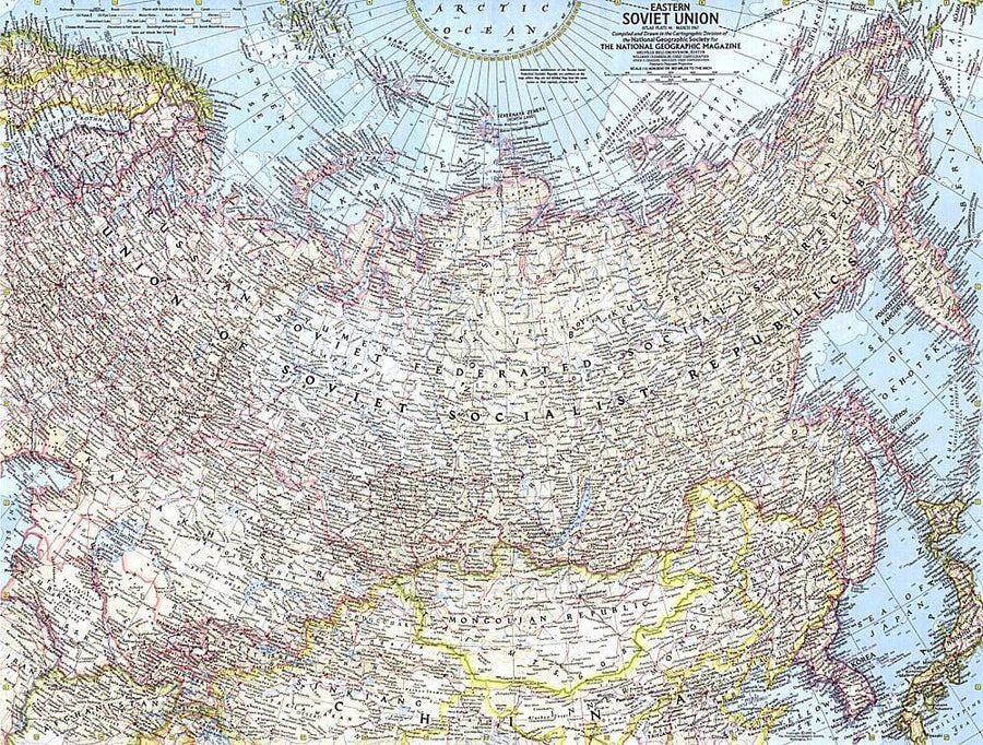 1967 Eastern Soviet Union Map Wall Map 