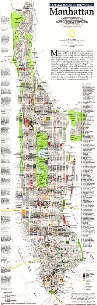 Carte de Manhattan 1990 carte murale roulée (en tube) National Geographic Historic POD Default Title