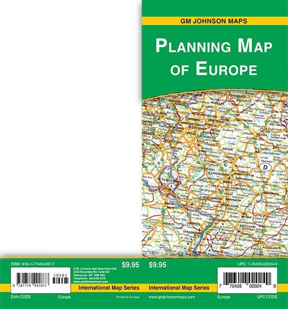 Carte de planification de l'Europe | GM Johnson carte routière GM Johnson
