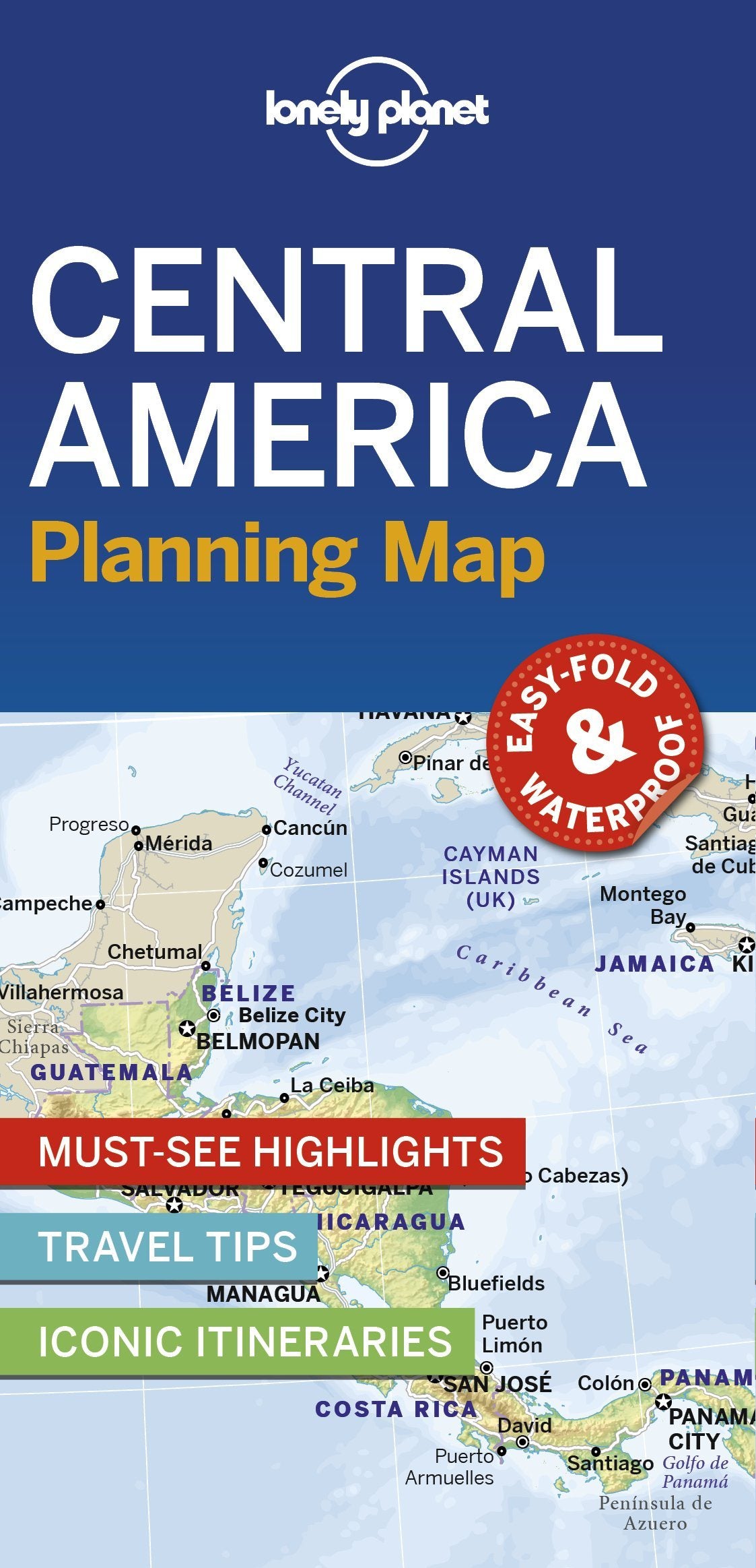 Carte de planification (en anglais) - Central America | Lonely Planet carte routière Lonely Planet EN
