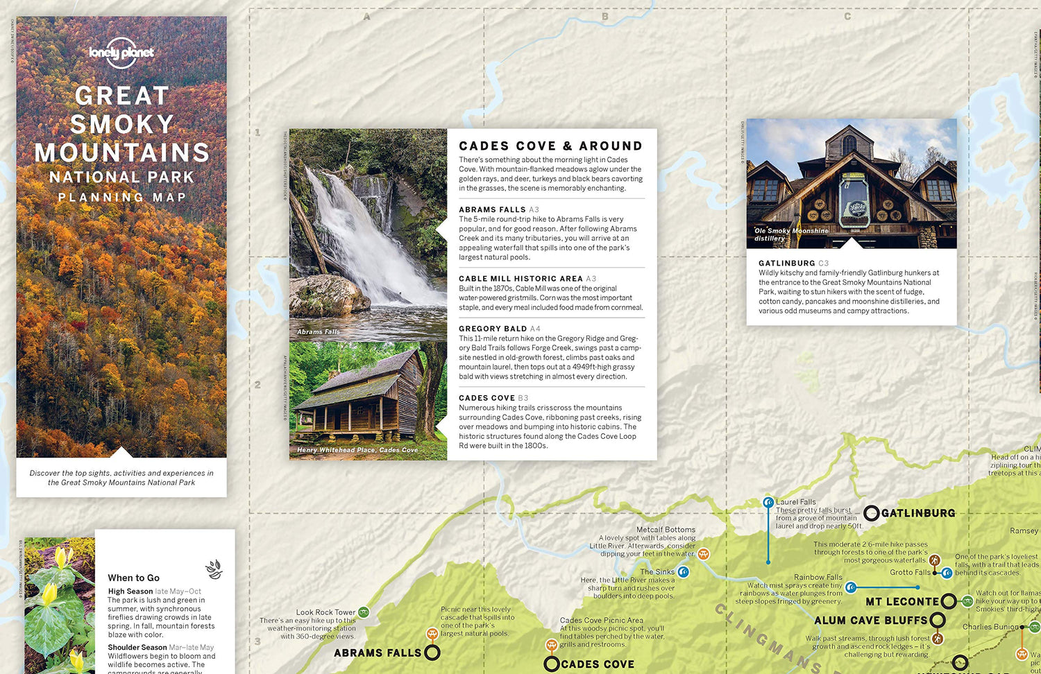 Carte de planification (en anglais) - Great Smoky Mountains national park | Lonely Planet carte routière Lonely Planet EN