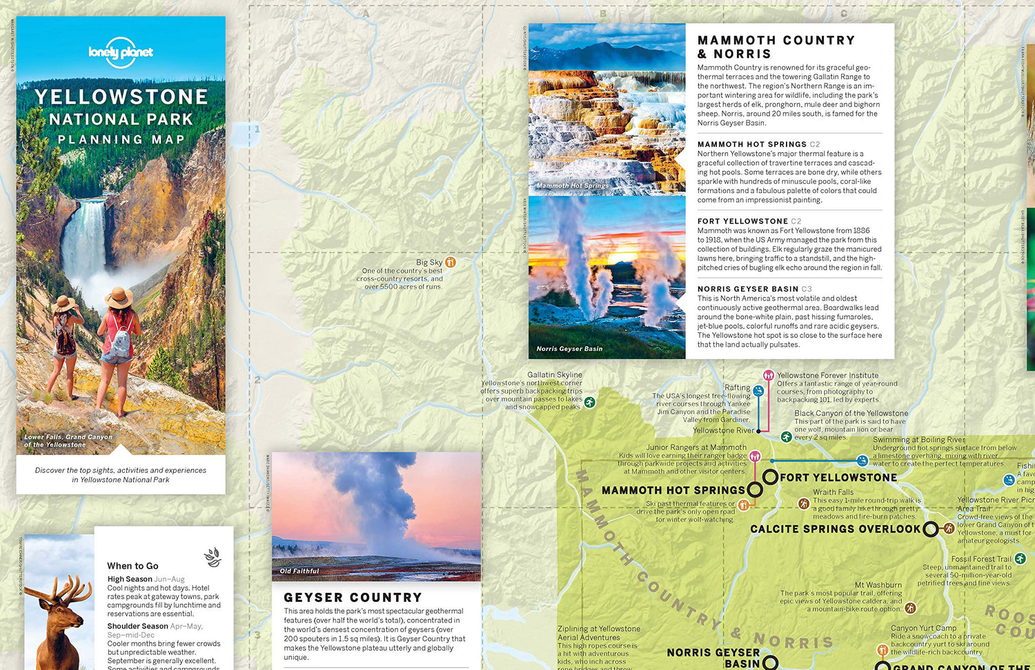 Carte de planification (en anglais) - Yellowstone national park | Lonely Planet carte routière Lonely Planet EN